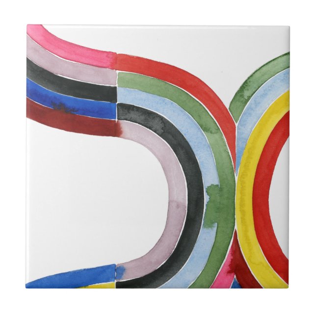 Deconstructed Rainbow - Horizontal Ceramic Tile (Front)