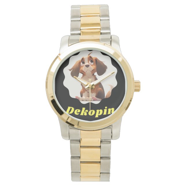 Decopin vintage black leather [limited edition] watch (Front)