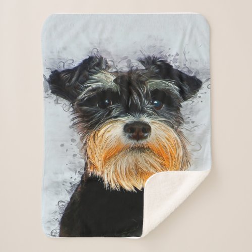 Dcor Banket  Dog Lover  Cute Schnauzer  Sherpa Blanket