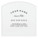 Decor Black and White Curved Text Business Door Sign