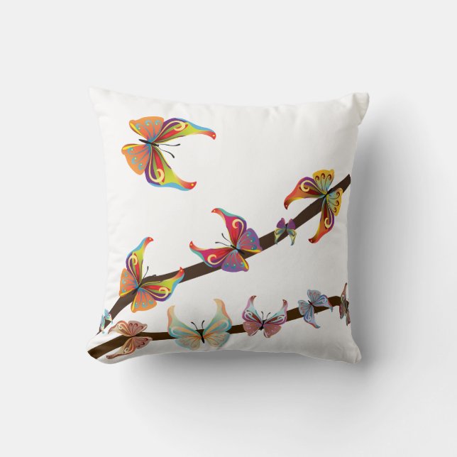 Decor Butterflies American MoJo Throw Pillow (Front)