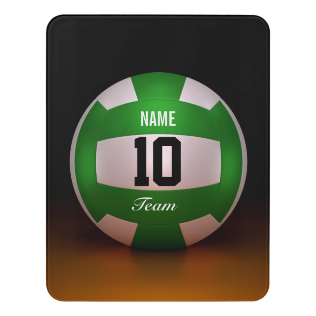 Decor Personalized Green Volleyball Door Sign (Contemporary Vert)