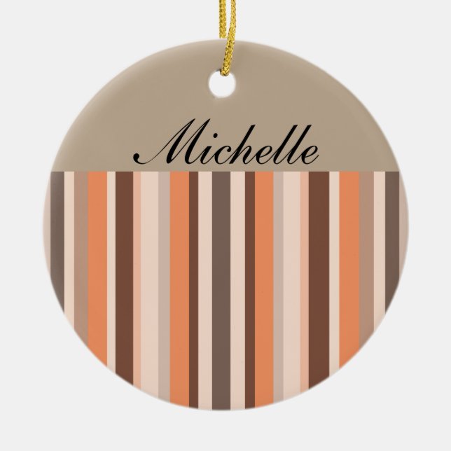 Decor Stripes Ceramic Ornament (Front)