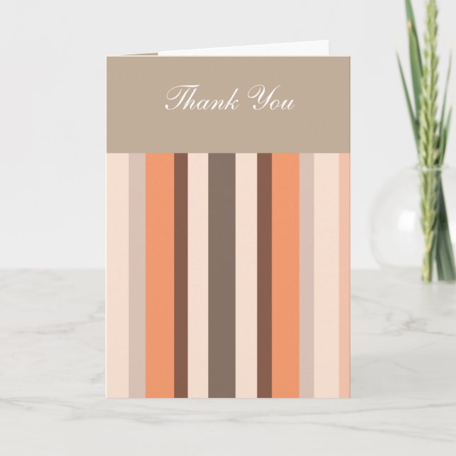 Decor Stripes Letterpress Thank You Card (Front)