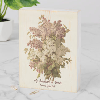 Decor: Wooden Box Sign - Bouquet of Lilacs