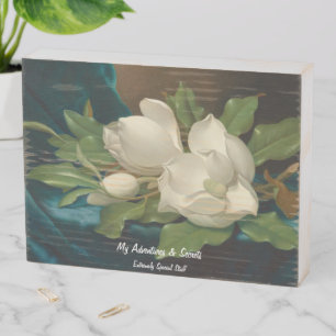 Decor: Wooden Box Sign - Giant Magnolias