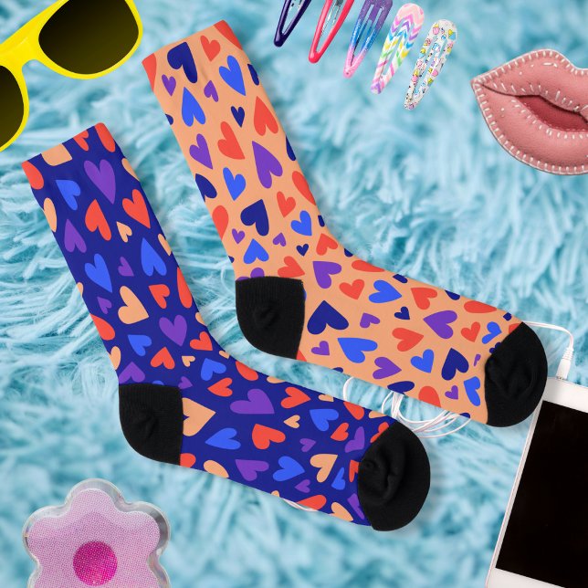 Decora Harajuku Kawaii Heart Mismatch J-Fashion Socks (Creator Uploaded)