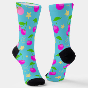 Decora Kei Rainbow Cherry Pattern Socks