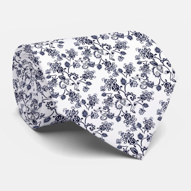 decorada gris azulado  neck tie (Rolled)