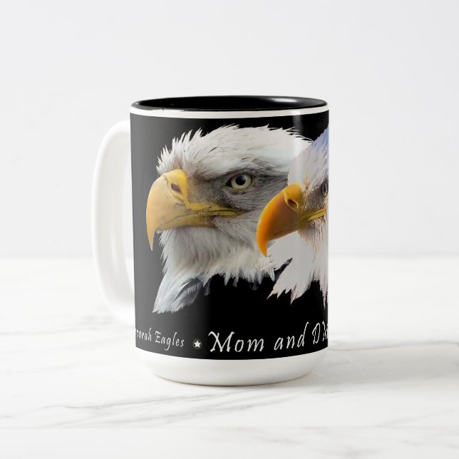 Decorah Eagles: Mom and DM2 Two-Tone Coffee Mug (Front Left)