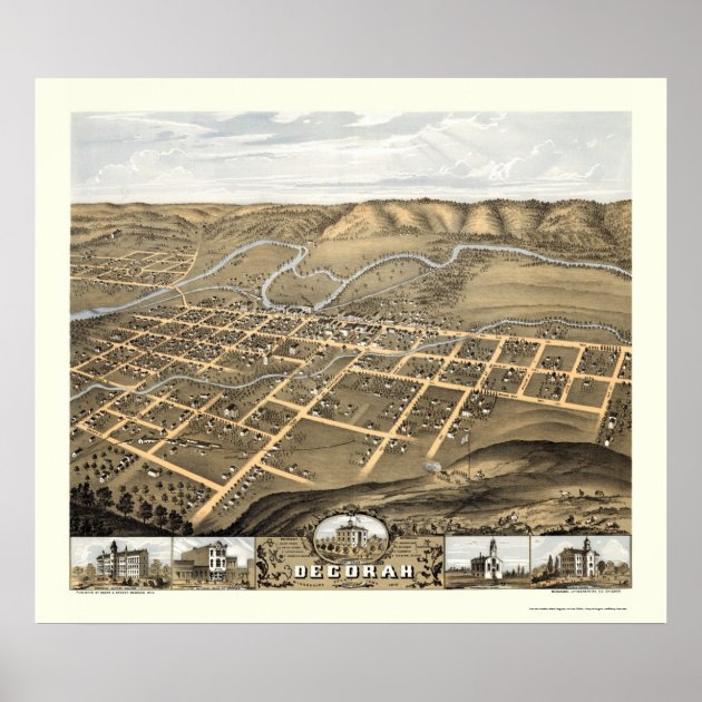 Decorah Iowa Panoramic Map 1870 Poster Zazzle   Decorah Iowa Panoramic Map 1870 Poster R62fdeef052354c75befad14466d2f5d8 A6wy7 8byvr 630 