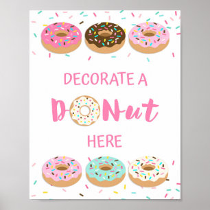Decorate a Donut Here Sign - Pink Donut Sprinkle