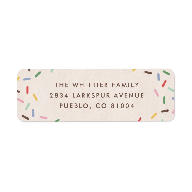 Decorate + Celebrate Sprinkles Address Label (Front)