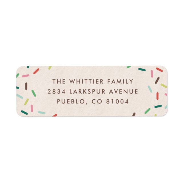 Decorate + Celebrate Sprinkles Address Label (Front)