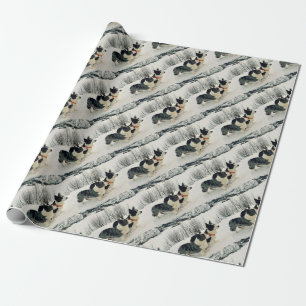 Decorate gifts with Corgies in winter land Wrapping Paper