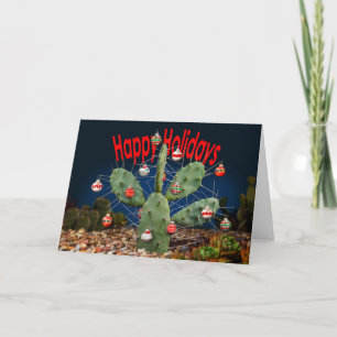 Decorate your Cactus Tree - Happy Holidays Holiday Card