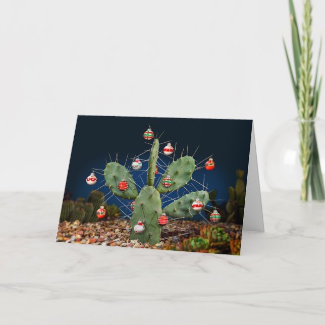 Decorate your Cactus Tree Holiday Card (Front)