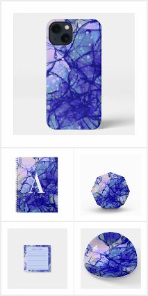 Decorate your home office - cool blue abstract art