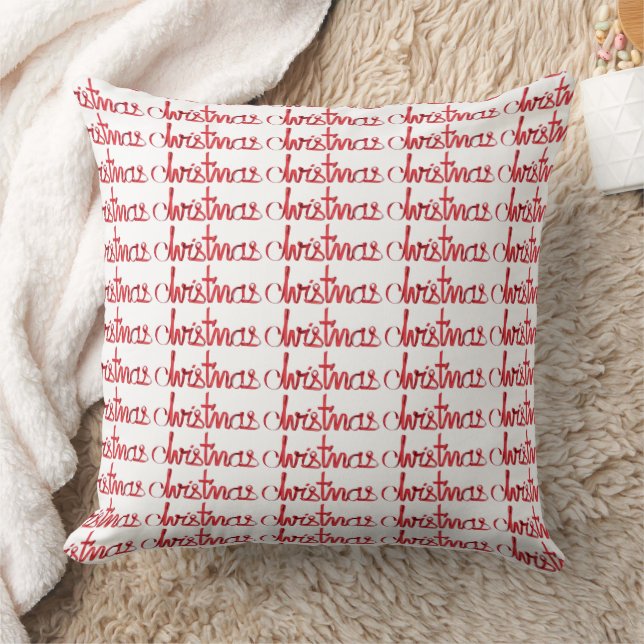 Decorate Your Home Red Ribbon Christmas Holiday Throw Pillow (Blanket)