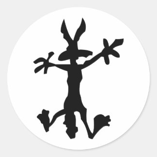 Decorate your truck with this coyote outline classic round sticker