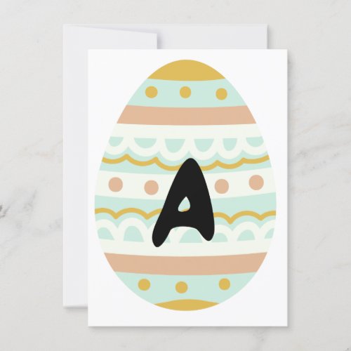 Decorated A Easter Egg Shape Bunting Banner Card