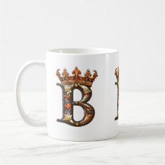 Decorated Alphabet B wearing crown Coffee Mug