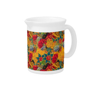 Decorated  beverage pitcher