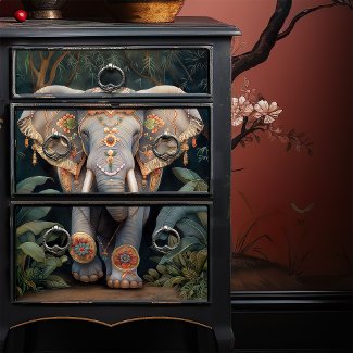 Decorated Boho Elephant Decoupage