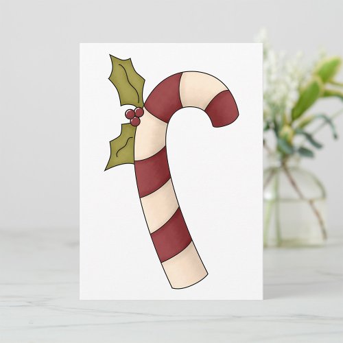 Decorated Candy Cane Christmas Sweet Invitation