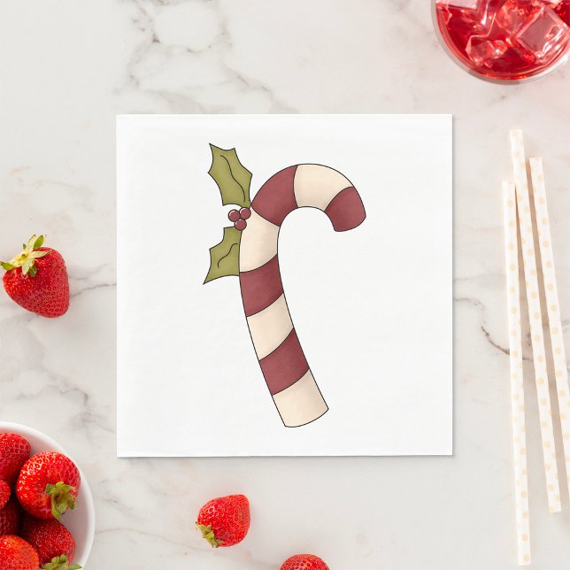 Decorated Candy Cane Christmas Sweet Napkins (Creator Uploaded)