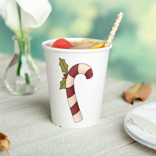 Decorated Candy Cane Christmas Sweet Paper Cups