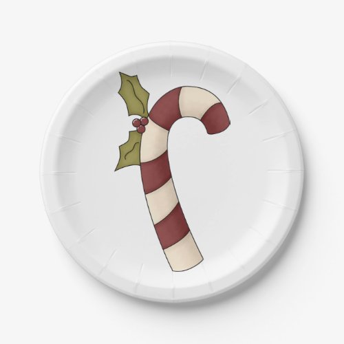 Decorated Candy Cane Christmas Sweet Paper Plates