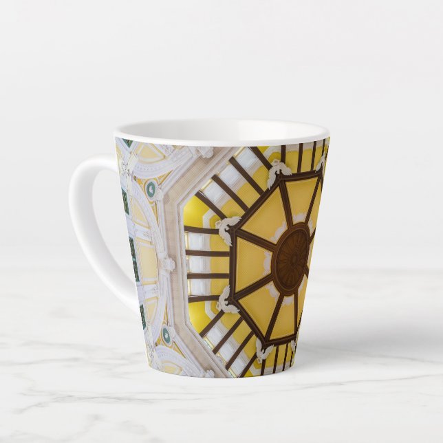 Decorated ceiling at the Tokyo Station Latte Mug (Left Angle)