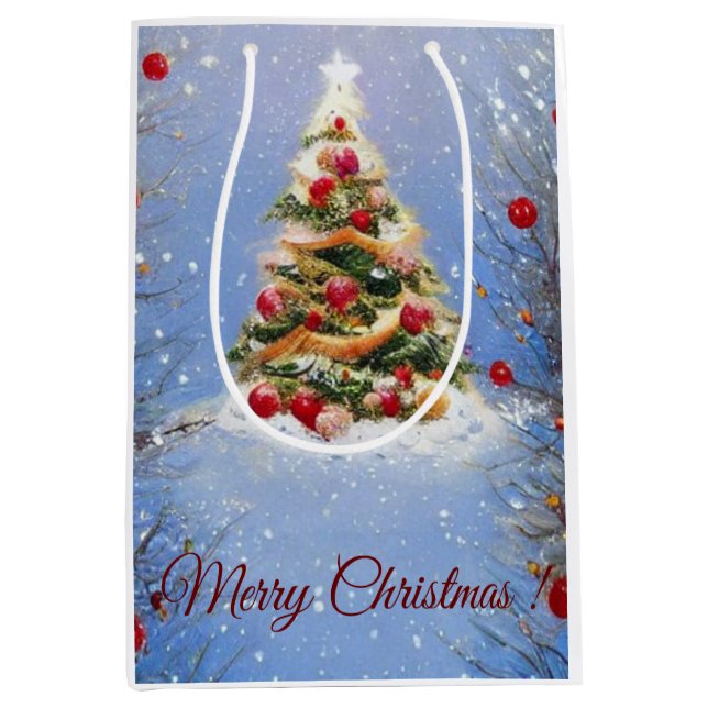 Decorated Christmas beans Medium Gift Bag (Front)