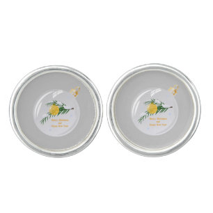 Decorated Christmas branch in bauble Cufflinks