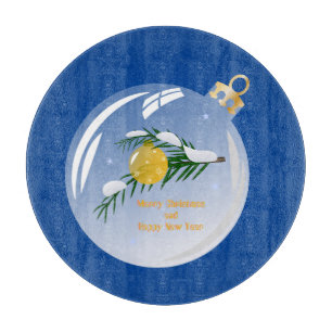 Decorated Christmas branch in bauble Cutting Board