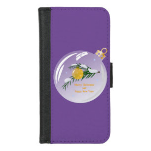 Decorated Christmas branch in bauble iPhone 8/7 Wallet Case