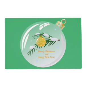 Decorated Christmas branch in bauble Placemat