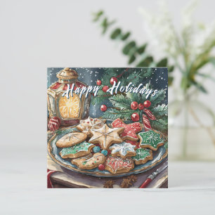 Decorated Christmas Cookies Holiday Dinner Invitation