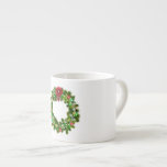 Decorated Christmas Festive Wreath Espresso Cup