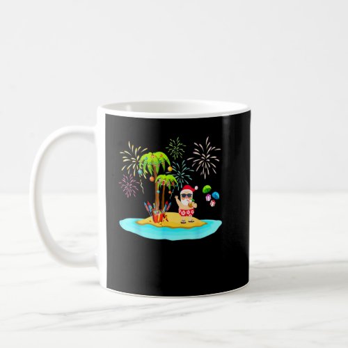 Decorated Christmas Palm Tree Tropical Xmas Coconu Coffee Mug