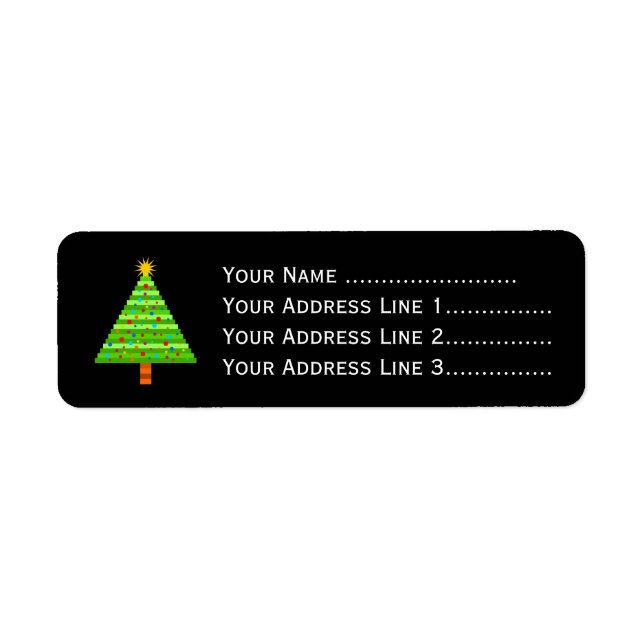 Decorated Christmas Tree + Address Label (Front)