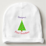 [ Thumbnail: Decorated Christmas Tree + Baby's First Christmas Baby Beanie ]