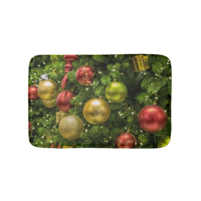 Decorated Christmas Tree Bath Mat (Front)
