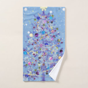 Decorated Christmas Tree Bath Towel Set