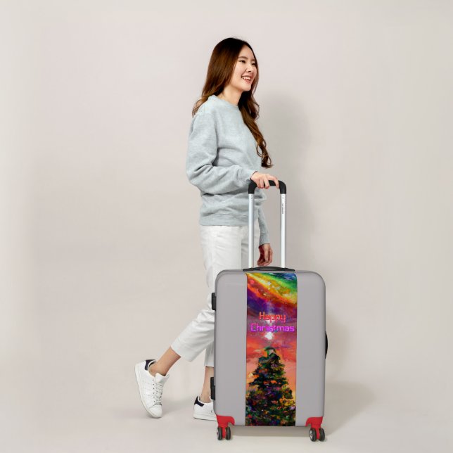 Decorated Christmas Tree Behind a beautiful Sunset Luggage (Scale)