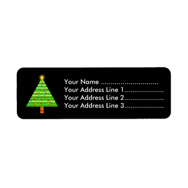 Decorated Christmas Tree Label (Front)