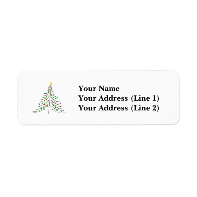 Decorated Christmas Tree Label (Front)