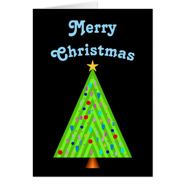 Decorated Christmas Tree + Merry Christmas Cards (Front)