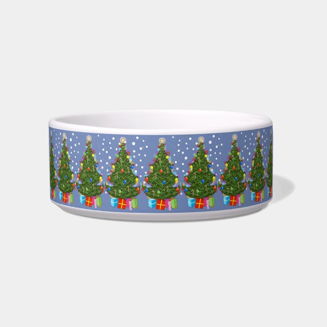 Decorated Christmas Tree Pet Bowl (Front)